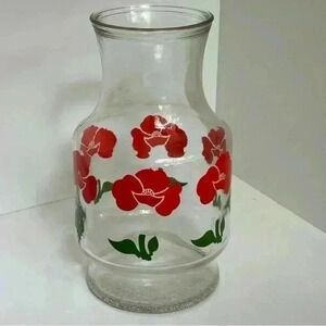 Gorgeous 60s Anchor Hocking Poppy pitcher /  carafe